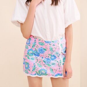 New Anthropologie x Lilly Pulitzer Michelina Cotton Mini Skort Skirt Sz 4 Pink
